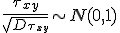\frac{\tau_{xy}}{\sqrt{D_{\tau_{xy}}}}\sim N(0,1)